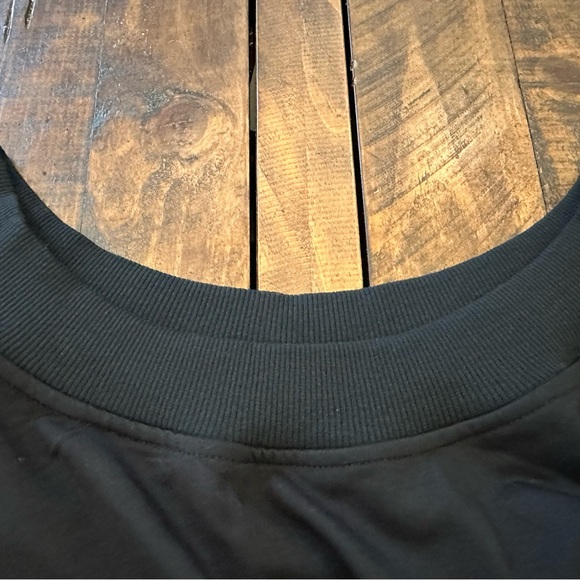 Off Shoulder Small Ruffle Black Sweater-Sweatshirt Long Sleeve large Ruffle New - Picture 7 of 8